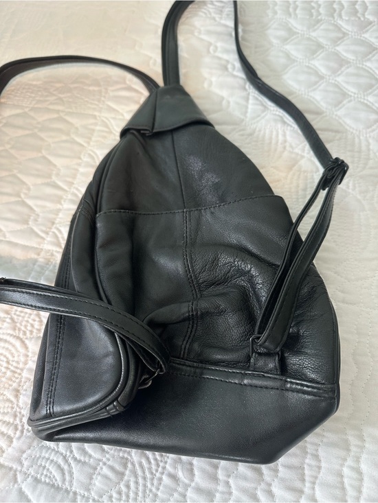 Black Leather Backpack Shoulder Bag